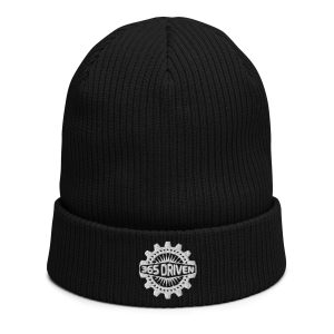 Ribbed Beanie White Logo